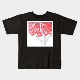 Red Tree Circle Design Kids T-Shirt